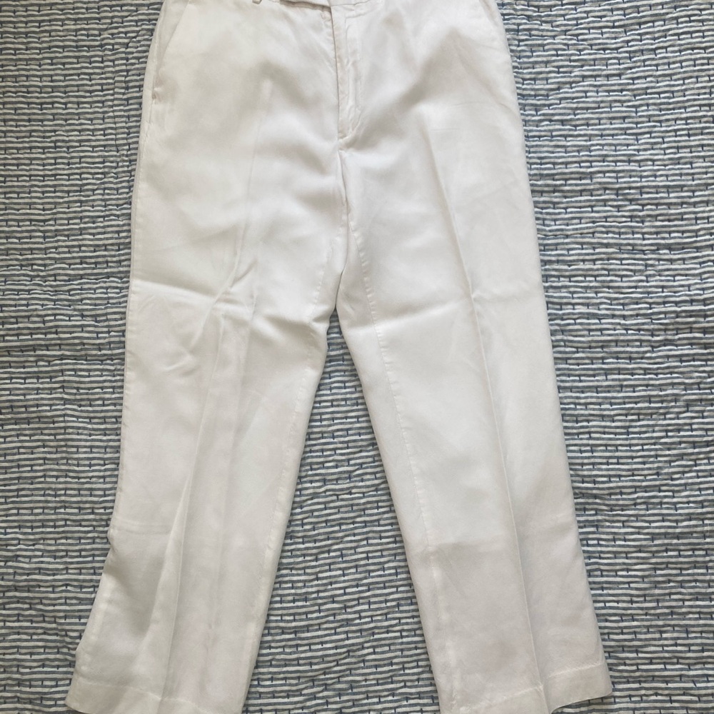 Perry Ellis White linen Dress Pants - Picture 2 of 4